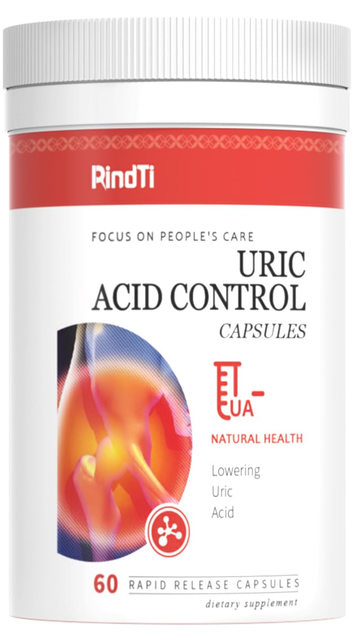 RindTi Purge Uric Acid Flush Detox and Cleanse with Tart Cherry, Celery Seed Extract and Turmeric for Daily Joint Comfort and Kidney Support, 60 Capsules