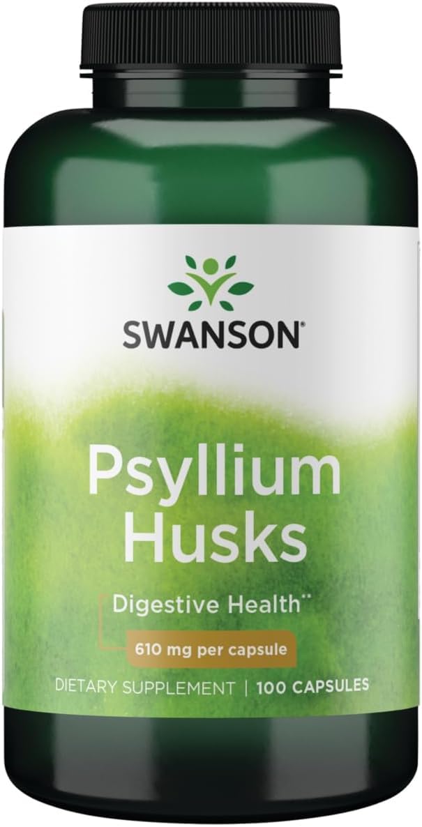 Swanson Psyllium Husks 610 Milligrams, 100 Capsules