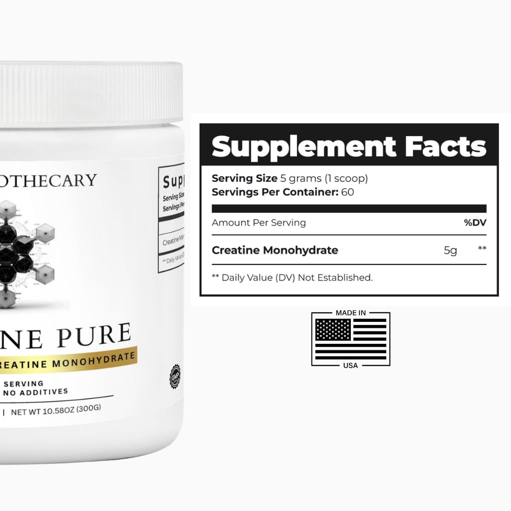 Dear Apothecary Creatine Pure Micronized Creatine Monohydrate Powder 10.58 Ounce Pack of 1