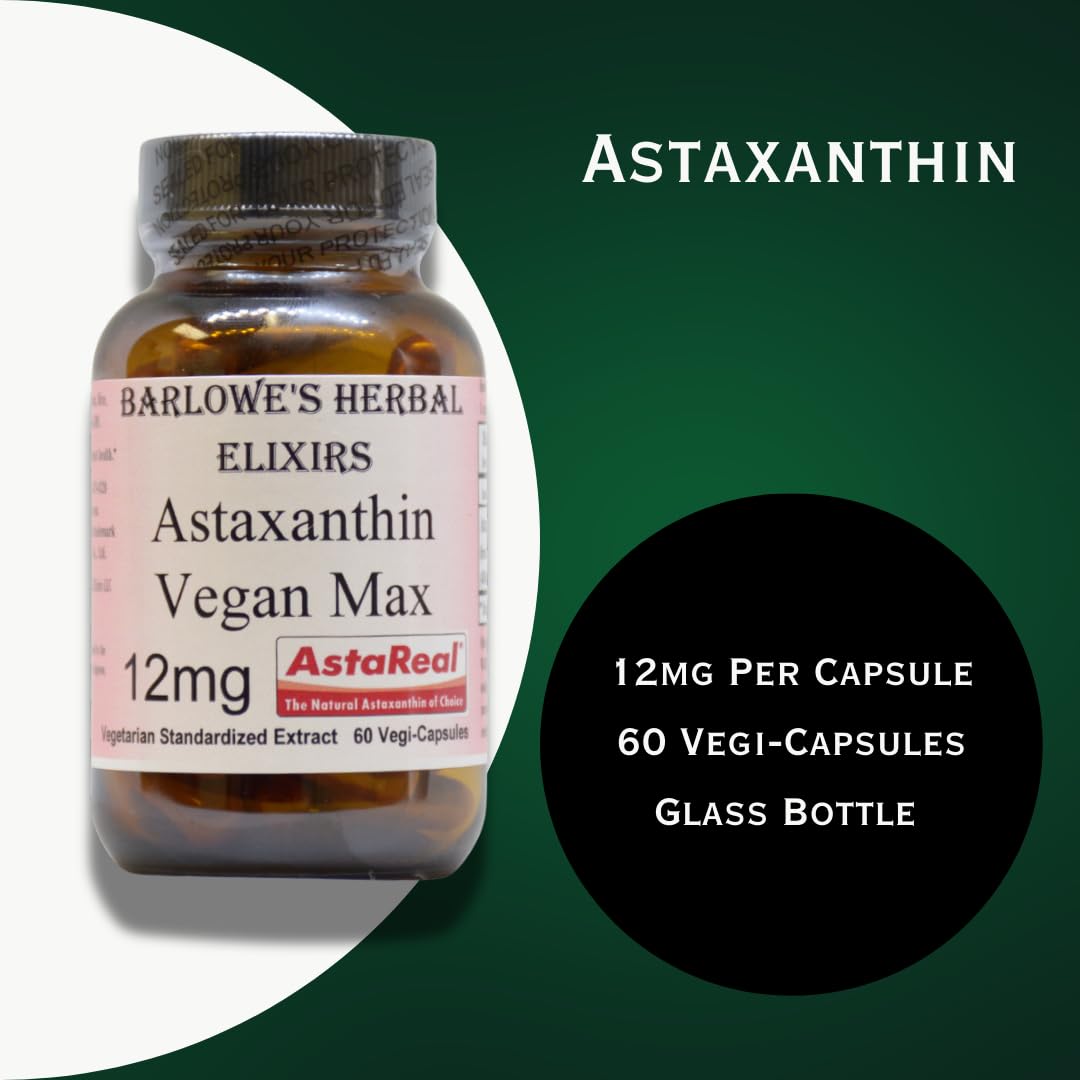 Barlowe's Herbal Elixirs Astaxanthin Supplements 60 Capsules