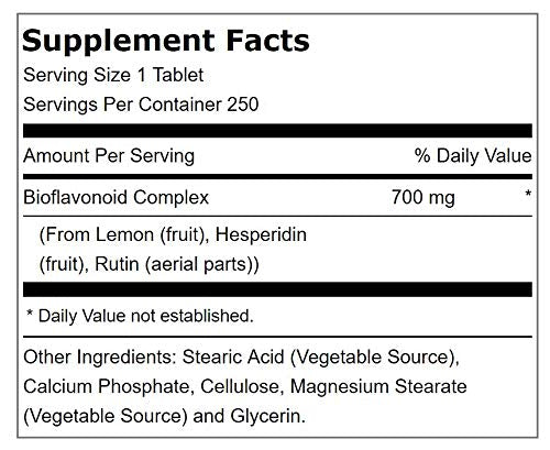 Lindberg Lemon Bioflavonoid Complex 700mg Capsules, 250 Count