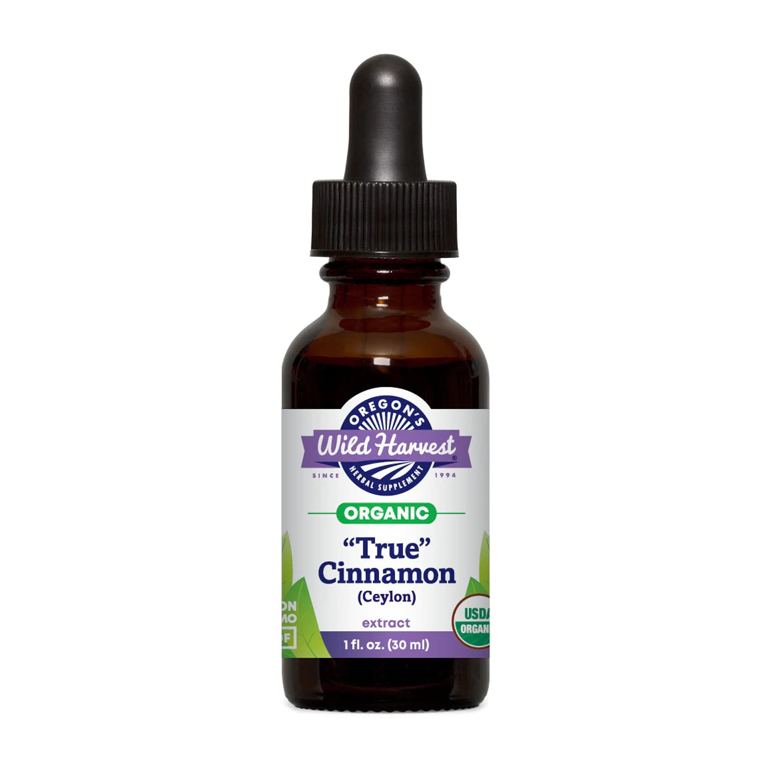 Oregon's Wild Harvest Cinnamon 1:2 Organic Herbal Supplement Capsule, 1