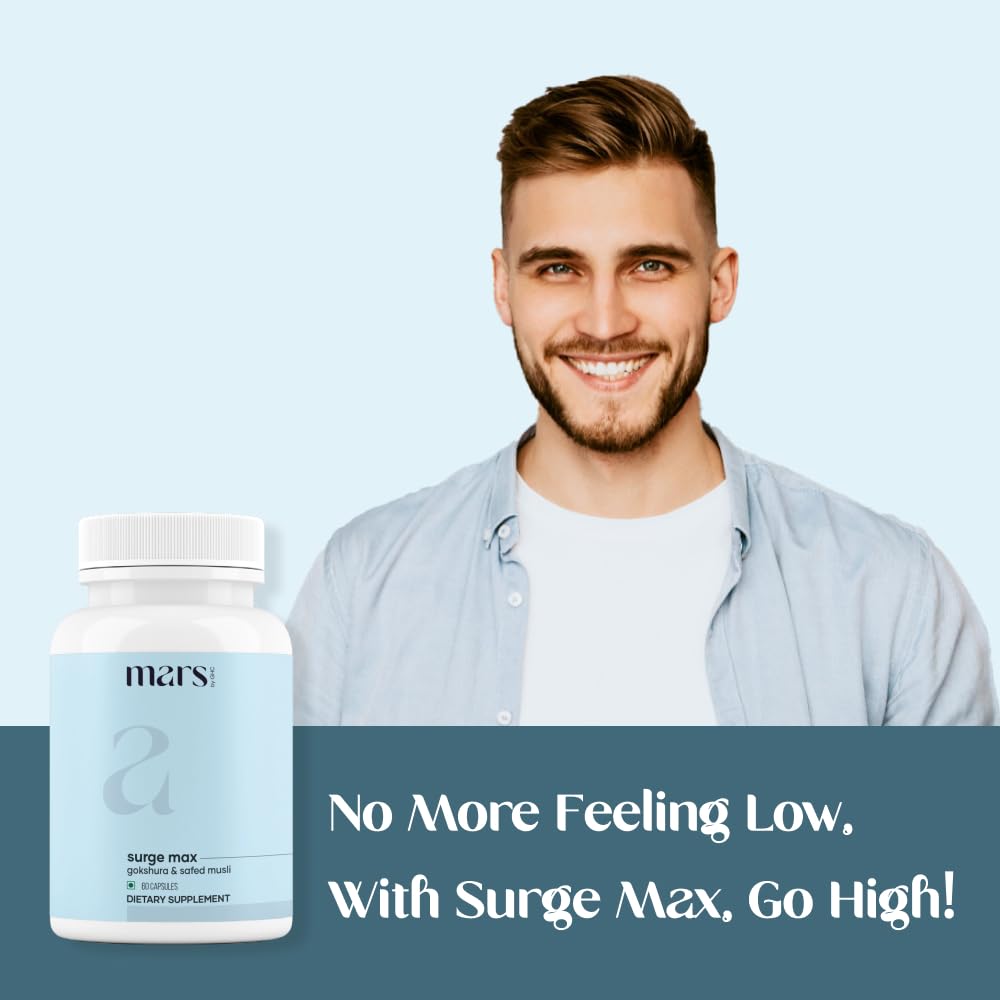 Mars Surgemax Natural Capsules with Shilajit & Safed Musli, 60 Count