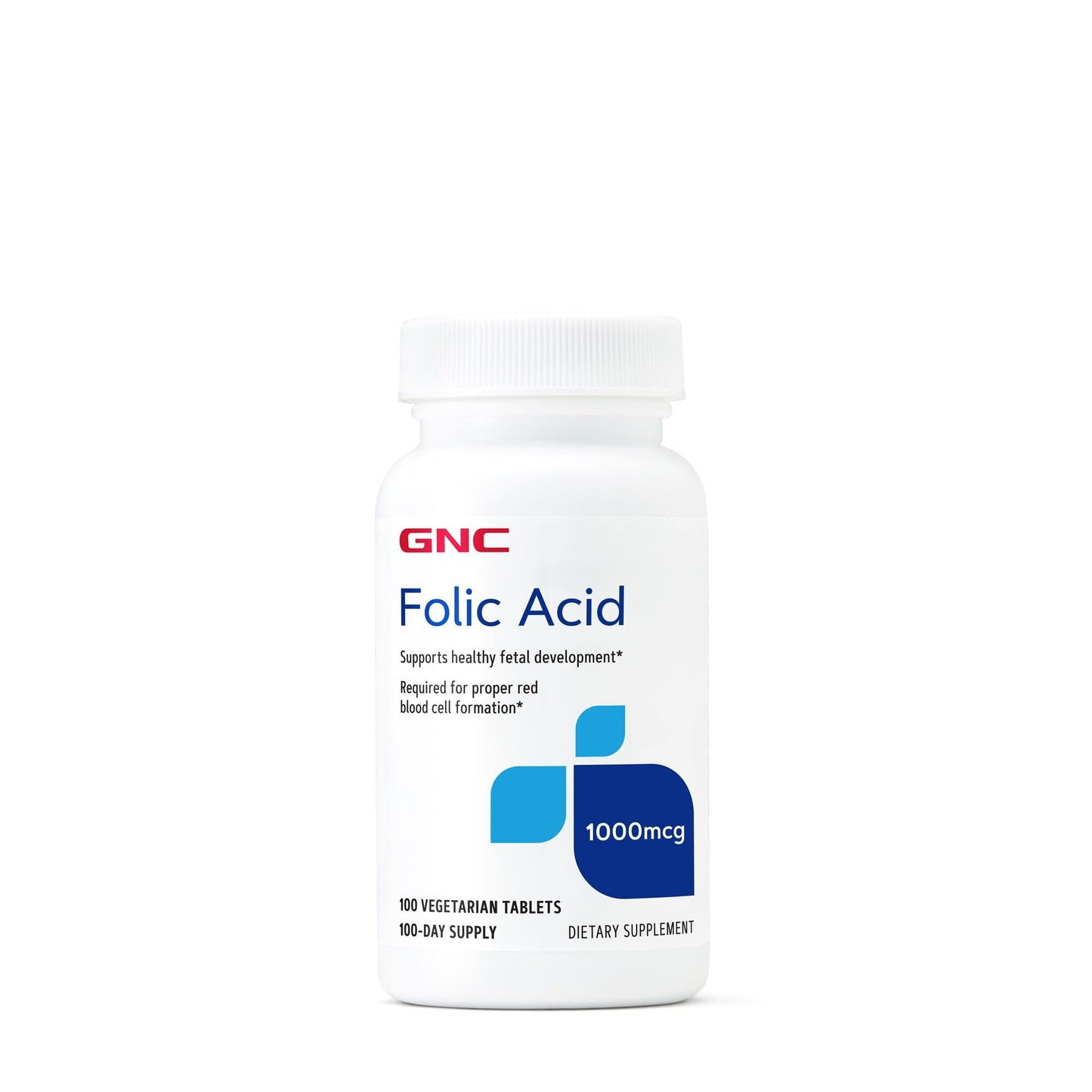 GNC Folic Acid 1000mcg Tablet, 100 Count