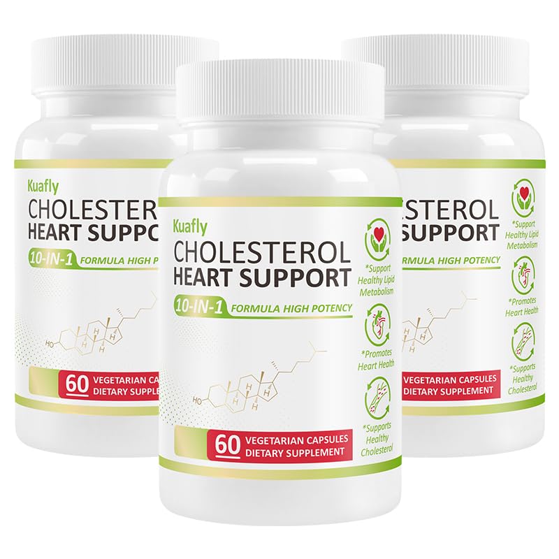 KUAFLY Cholesterol Lowering Supplements & Heart Support with Plant Sterols, Niacin, Red Yeast Rice, 180 Capsules