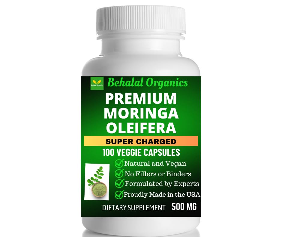 Behalal Organics Moringa Oleifera Quick Release Capsule 100 Count