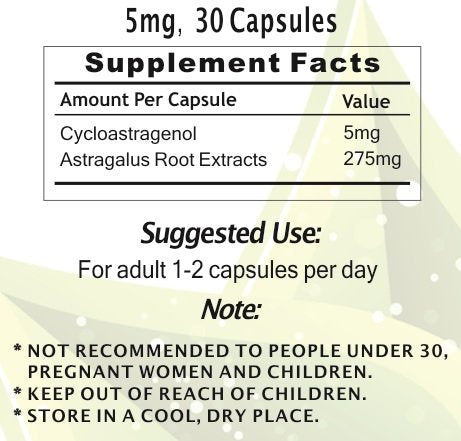 Crackaging Super-Absorption Cycloastragenol CA-100 5mg Capsules 30 Count