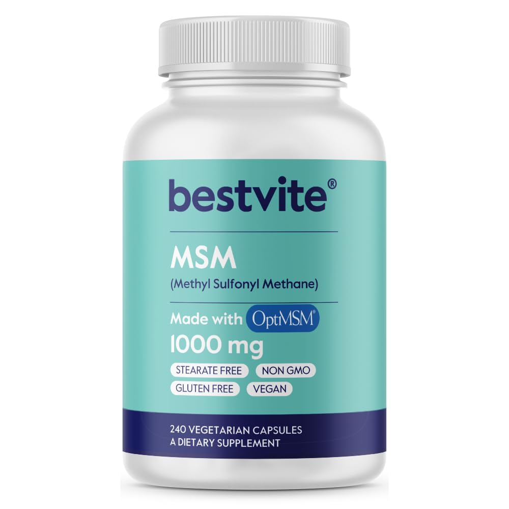 BESTVITE MSM 1000mg Made with OptiMSM Capsules 240