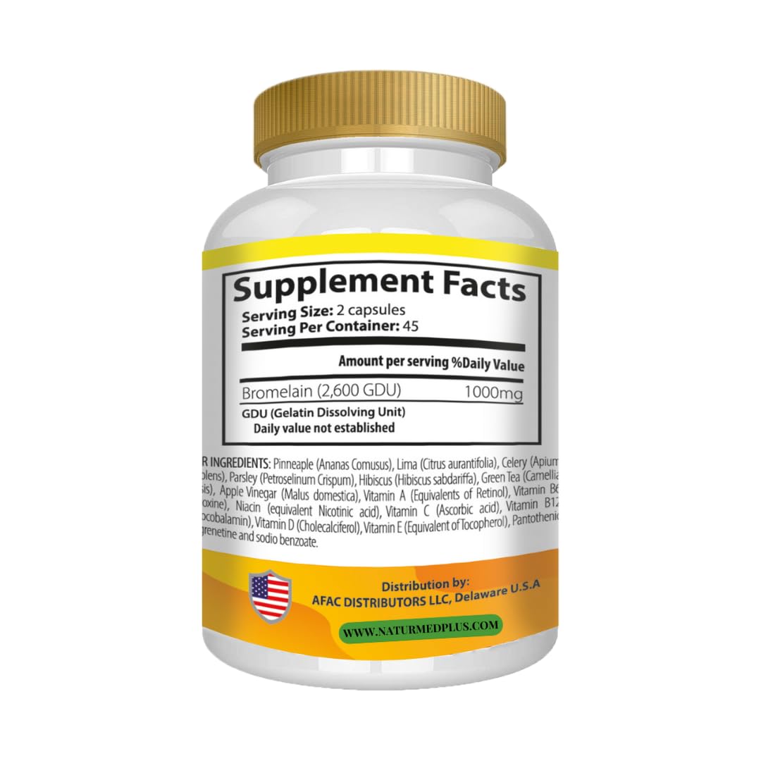 Generic Bromelain Supplement PIÑA Plus Pineapple 90 Capsules