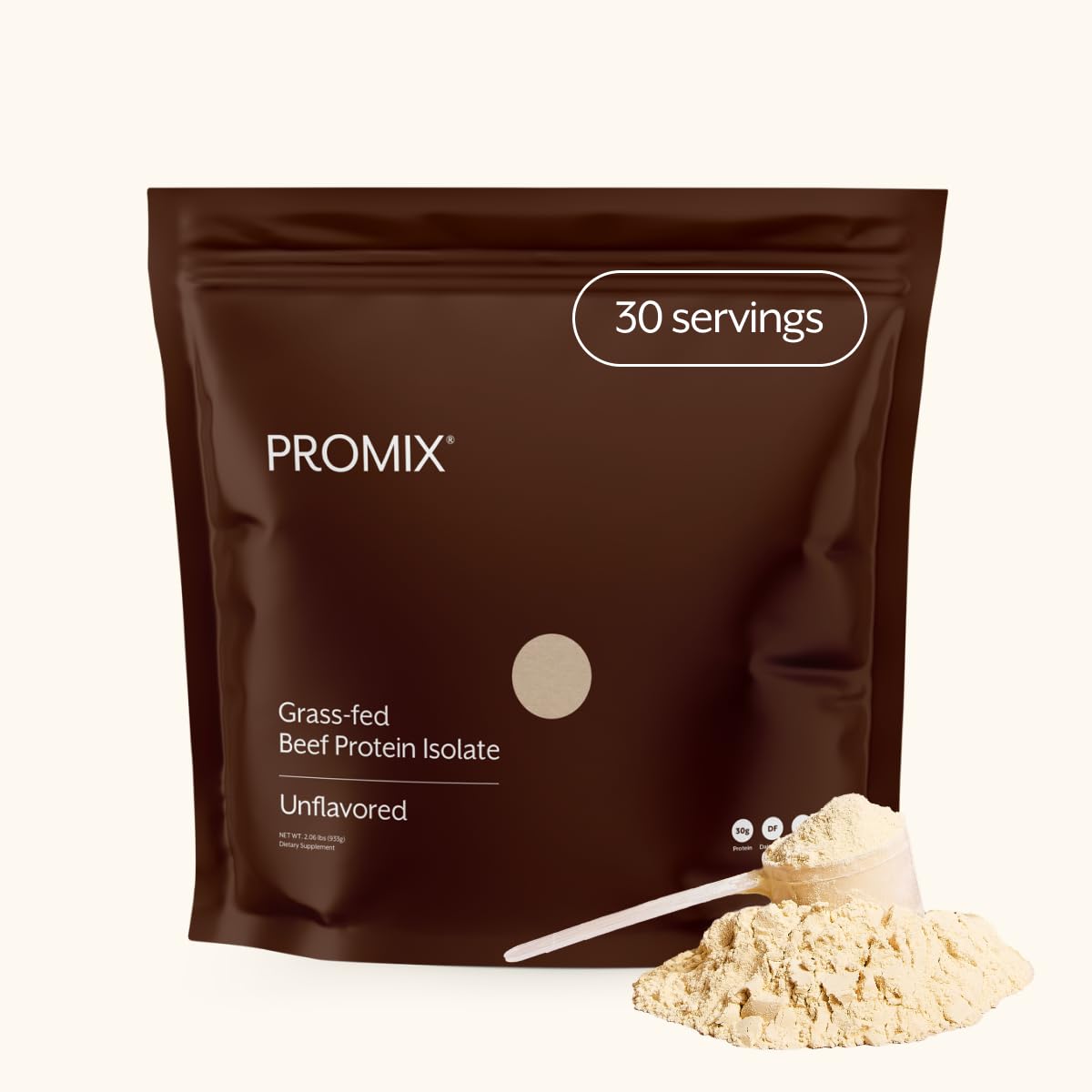 ProMix Nutrition Grass-fed Beef Protein Isolate Unflavored Powder, 30 Servings