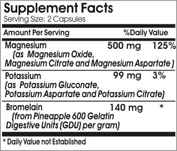 Naturetition Supplements Magnesium Potassium Asporotate and Bromelain Capsules, 200 Capsules