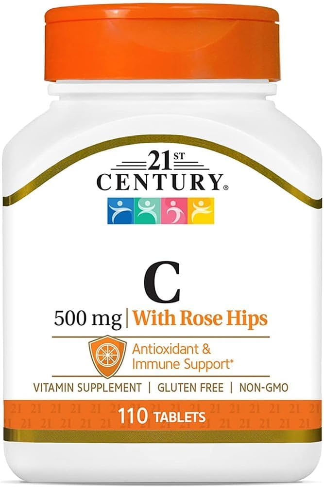 SMART MONKEY TECHNOLOGIES 21st Century Vitamin C with Rose Hips, 500 mg, 110 Tablets