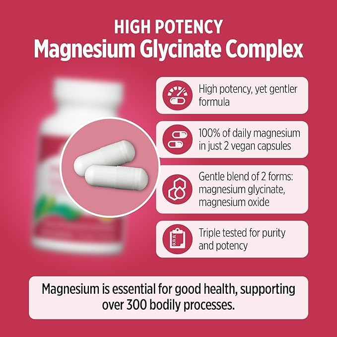 DOCTORS' PREFERRED High Potency Magnesium Glycinate Complex Capsule, 120 Count