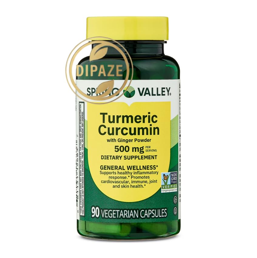 Generic Turmeric Curcumin with Ginger Capsules, 500 mg, 90 Count