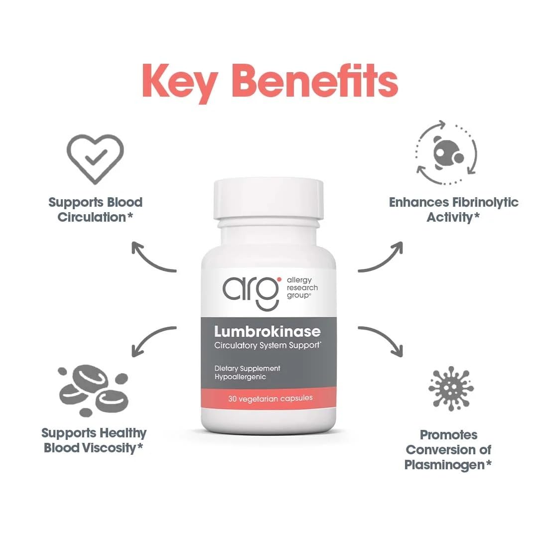 Allergy Research Group Nutricology Lumbrokinase 60 Capsules