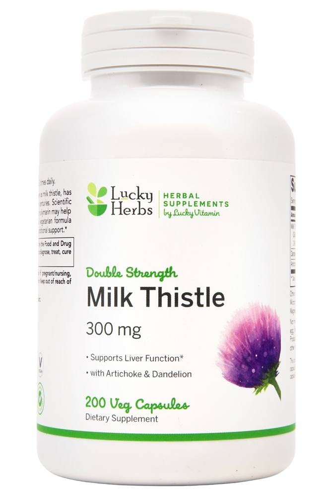 LuckyHerbs Milk Thistle 300 mg Capsules, 200 Count
