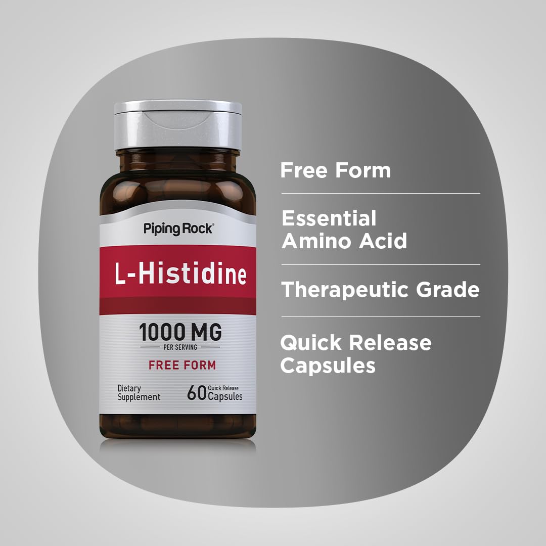 Piping Rock L-Histidine 1000 mg Capsules, 60 Count