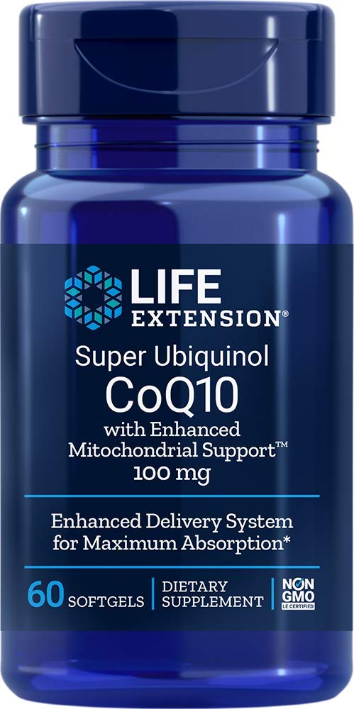 Life Extension Super Ubiquinol CoQ10 with Enhanced Mitochondrial Support 100mg Softgels 60 Count