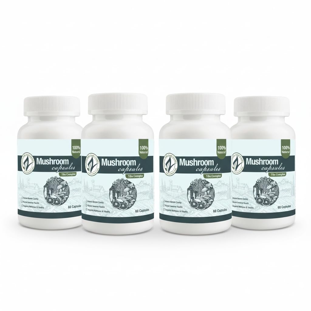 Zatural Mushroom Complex 10x Nootropic Mushroom Supplement with Lions Mane, Cordyceps, Reishi, Shiitake, Chaga, Turkey Tail, Maitake, 1330mg per Serving, 240 Capsules