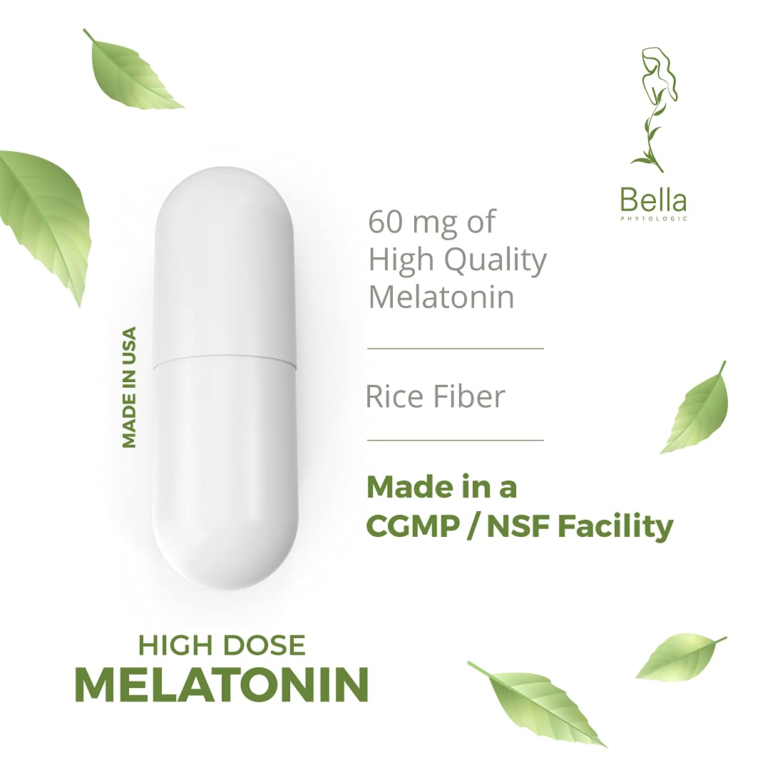 Bella Phytologic Melatonin Pure 60mg Capsule, 60 Count