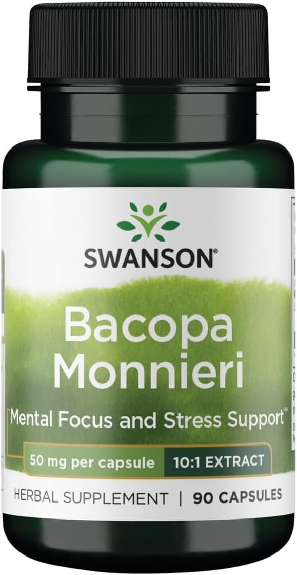 Swanson Bacopa Monniera 10:1 Extract 50 mg Capsule, 90 Count