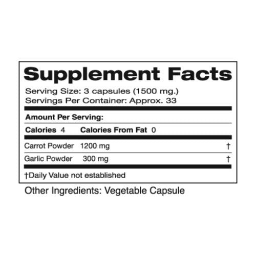 Seagate Carrot and Garlic 500mg Capsules, 100 Count