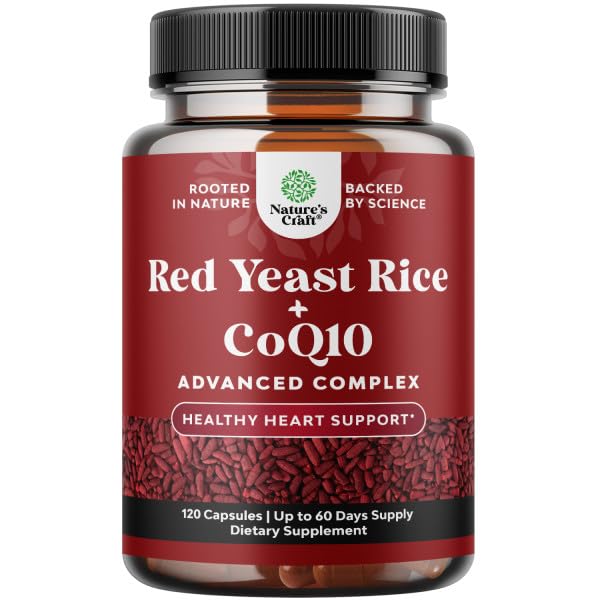 Natures Craft Red Yeast Rice with CoQ10 Capsules, 120 Count