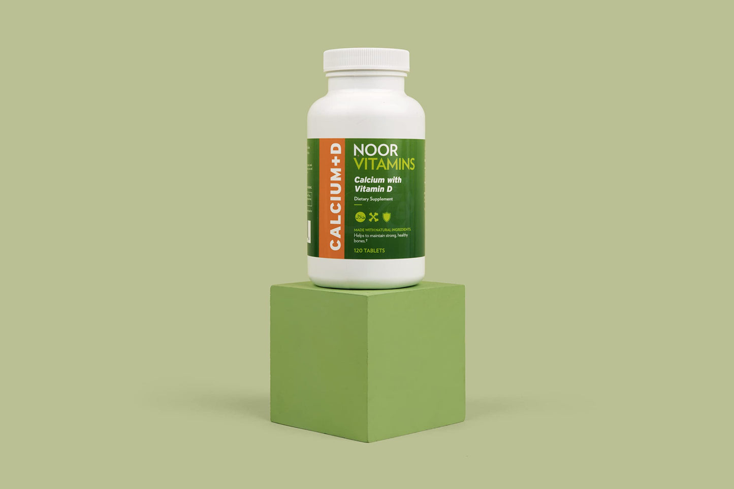 Noor Vitamins Halal Calcium Plus Vitamin D Bone & Immune Support Tablet 120 Tablets