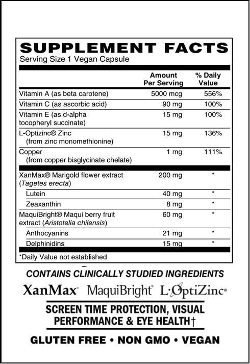 AlchePharma Advanced Eye Care Supplement XanMax Marigold Extract, Lutein & Zeaxanthin Capsule, 1 Count