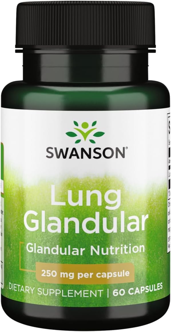 Swanson Raw Lung Glandular 250 Milligrams Capsules 60