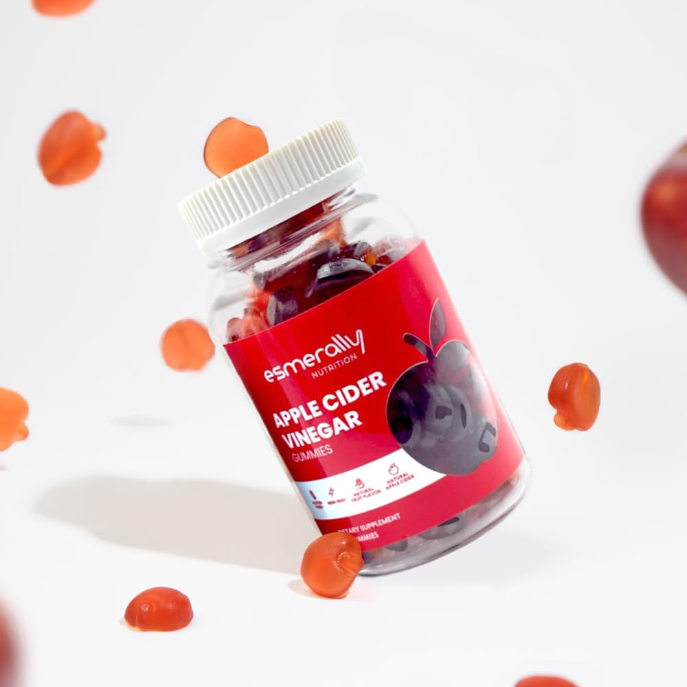 Esmerally Apple Cider Vinegar Gummies with Vitamin B12, 60 Count