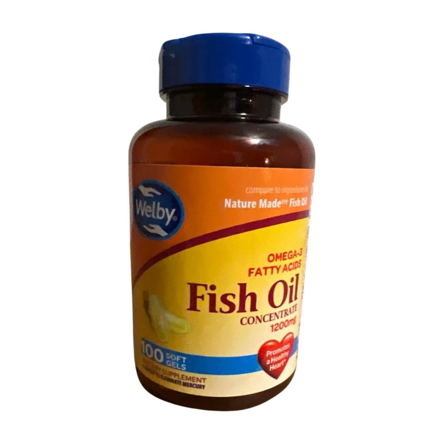 Generic Omega-3 Fatty Acids Fish Oil Concentrate Caplets 100