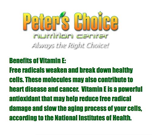 Peter's Choice Natural Vitamin E 400IU Softgel, 250 Softgels