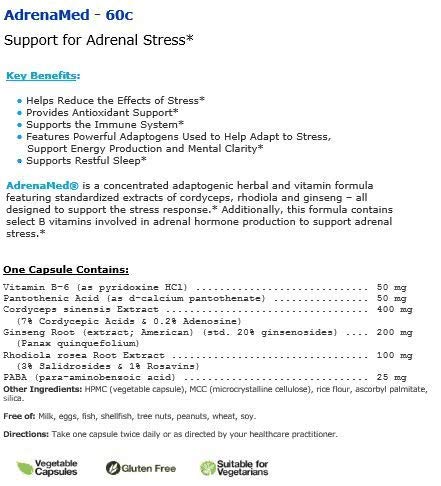NuMedica Adrenamed 60 Capsules