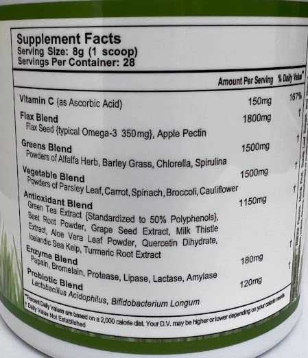 Wisdom of the Ages Super Omega Greens Complete Superfood Supplement Powder 7.9 oz