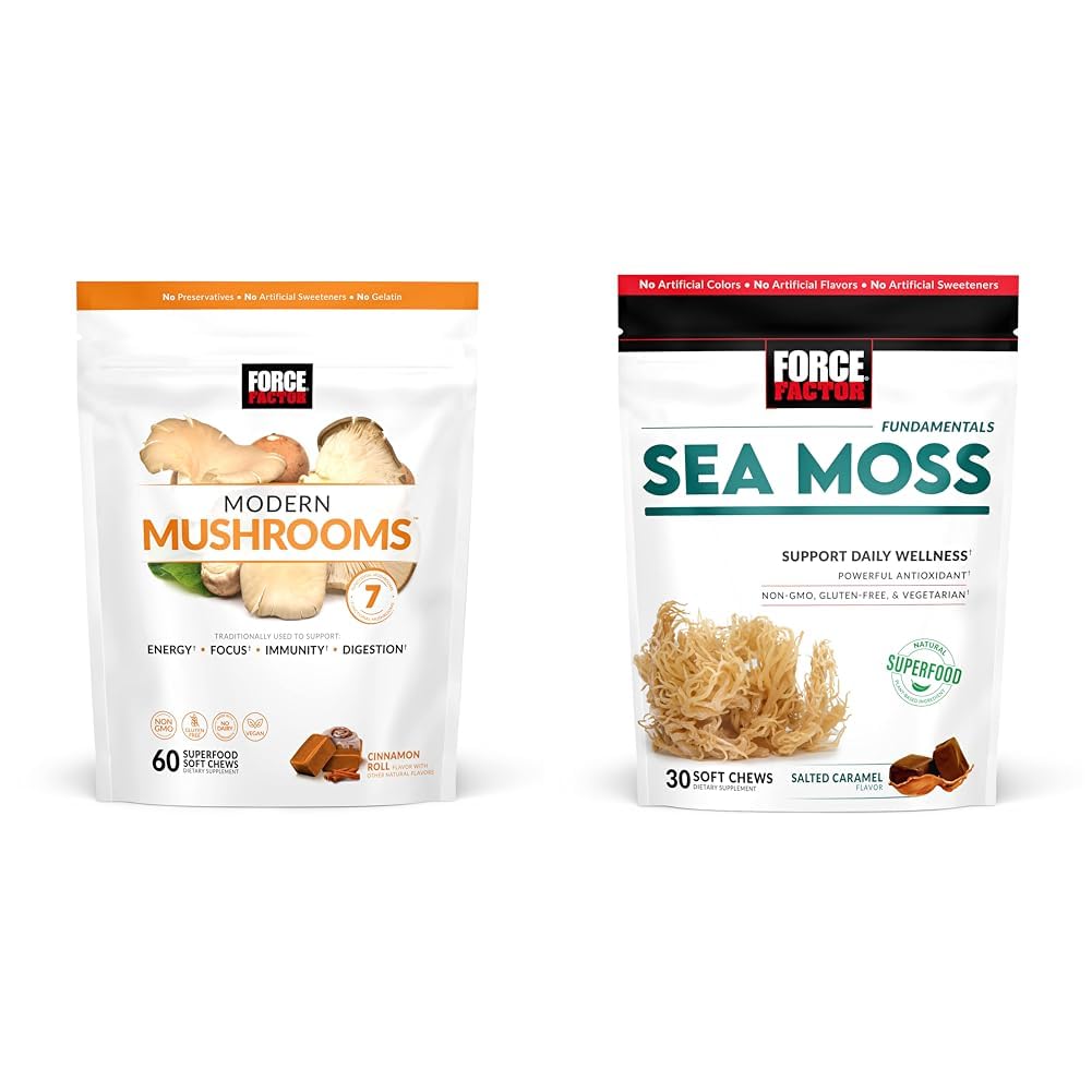 Force Factor Modern Mushrooms Soft Chews & Sea Moss Soft Chews, 90 Chews