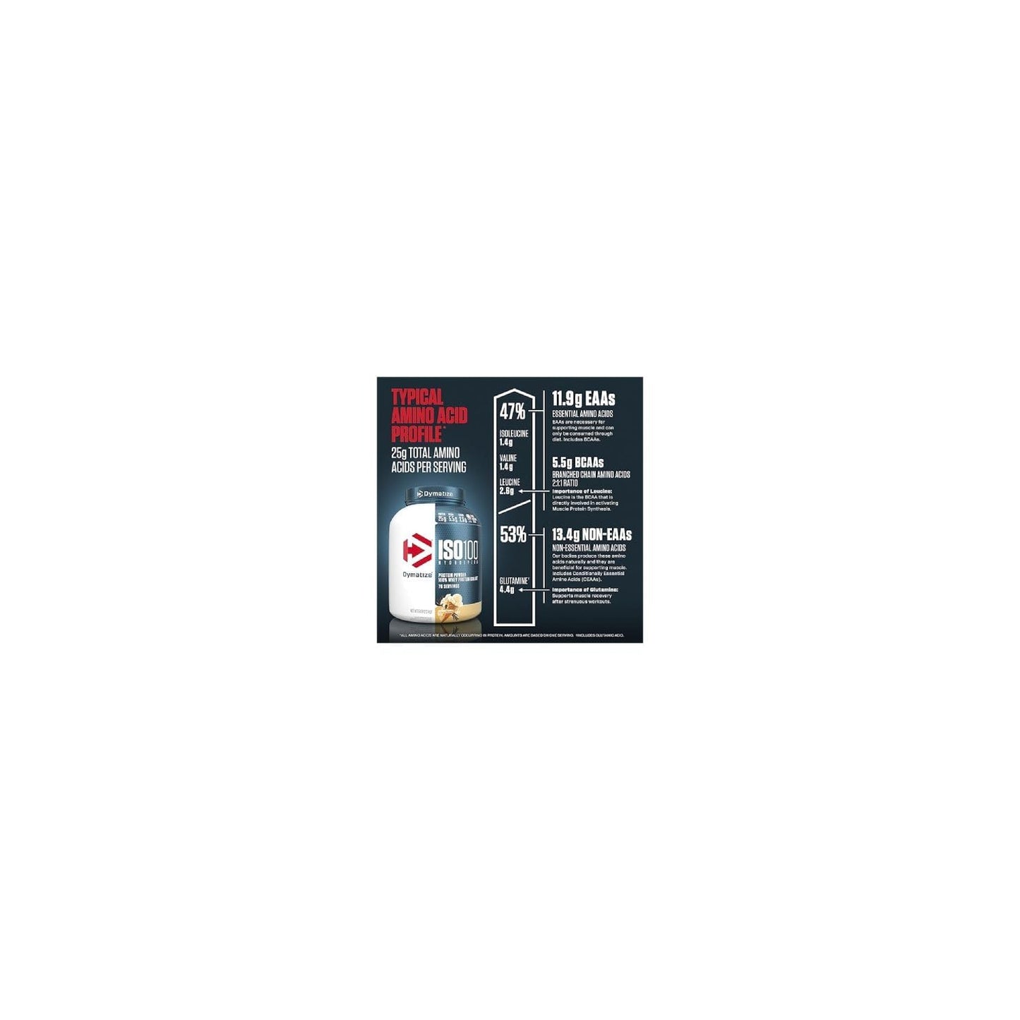 Dymatize ISO 100 Whey Protein Powder, Vanilla, 5 Pound, 80 Servings