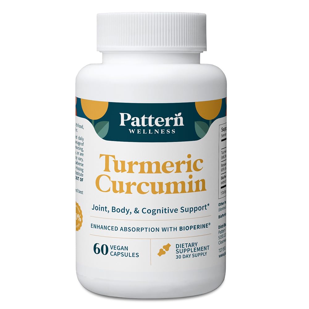 Pattern Wellness Turmeric Curcumin Supplement Capsule 60 Count