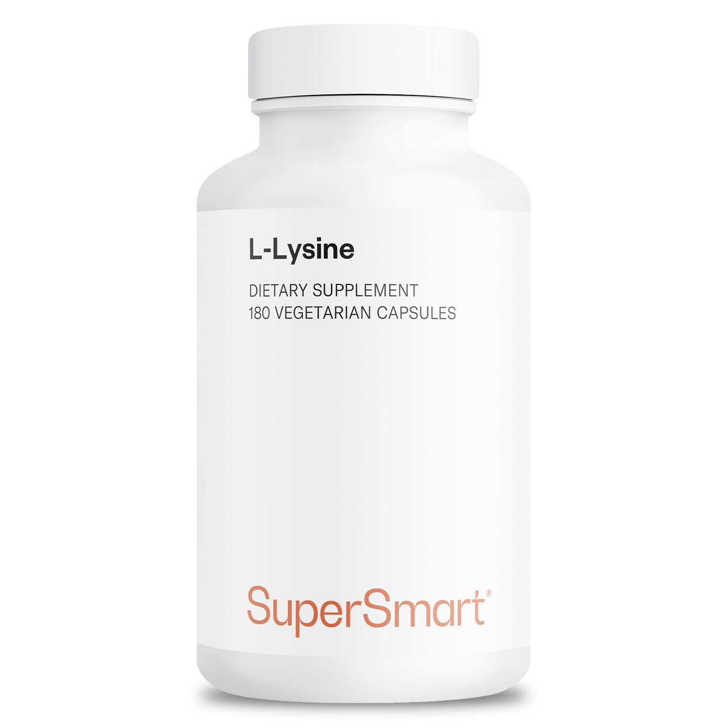 Supersmart L-Lysine 6000mg Daily High-Strength Essential Amino Acid Supplement, Non-GMO & Gluten Free, 180 Vegetarian Capsules