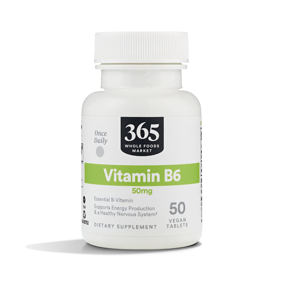 365 by Whole Foods Market Vitamin B6 50mg, Vegan, 50 Tablets
