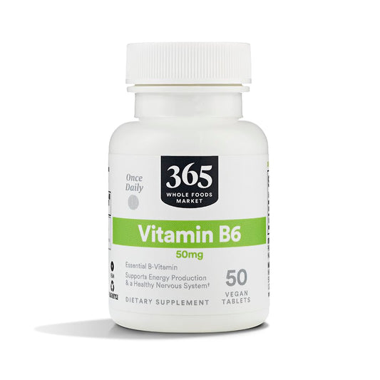 365 by Whole Foods Market Vitamin B6 50mg, Vegan, 50 Tablets