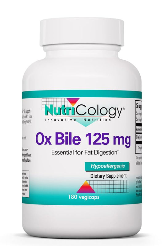 Allergy Research Group Nutricology Ox Bile 125 mg Capsules, 180 Count