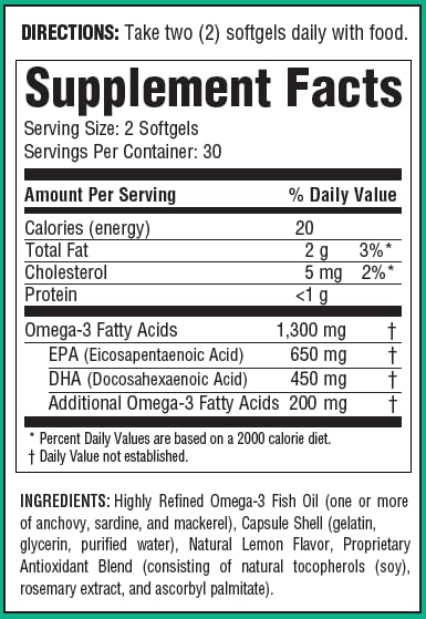 Be Bodywise Ultra Omega Triple Purified Omega-3 Fish Oil Softgels 60 Count