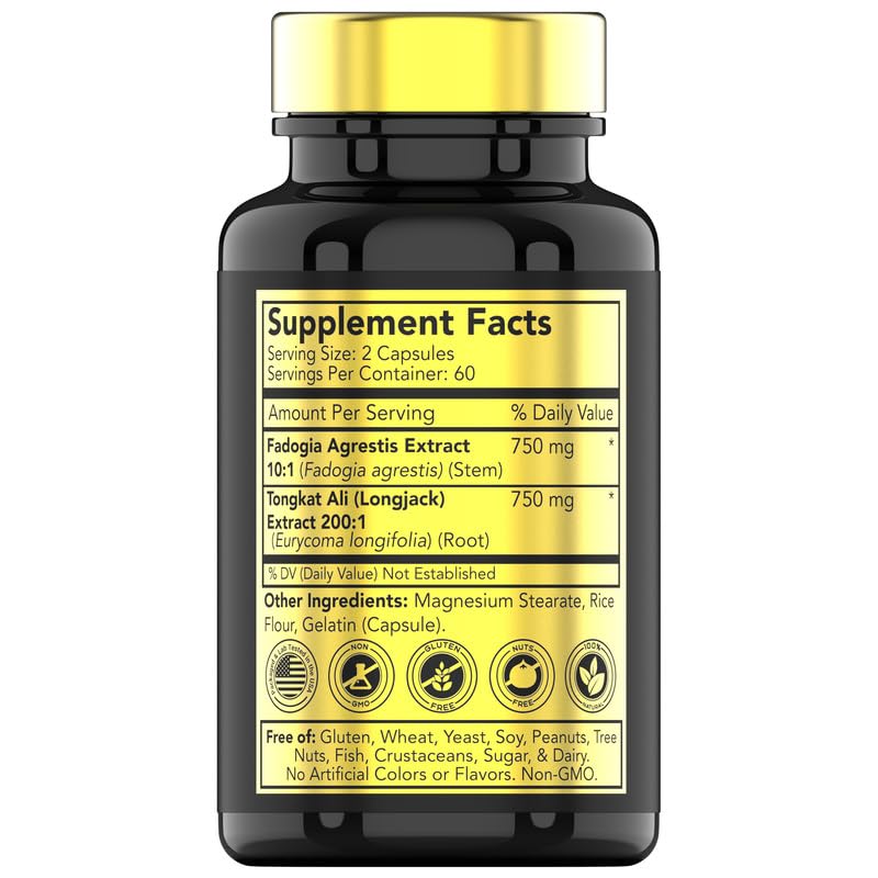 tnvitamins Fadogia Agrestis & Tongkat Ali Supplement 120 Capsules