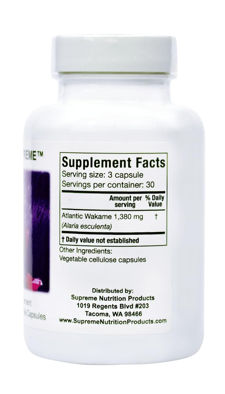 Supreme Nutrition Products Alaria Supreme Wakame Vegetarian Capsules, 180 Capsules