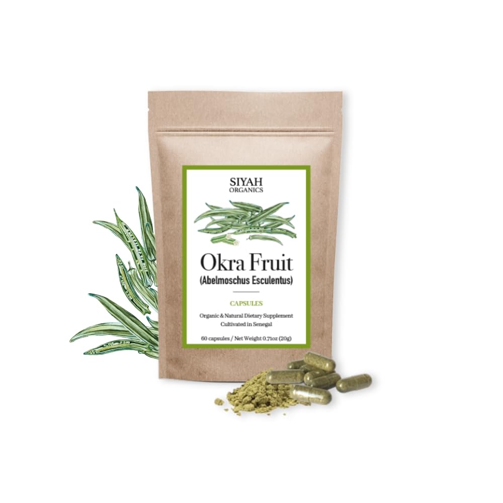 Selah Organics Natural Healing & Wellness Okra Fruit Capsules, 60 Count