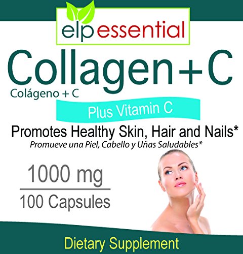 ELP ESSENTIAL Collagen + C Type Collagen Plus Vitamin C 1000mg, Capsules, 100 Count