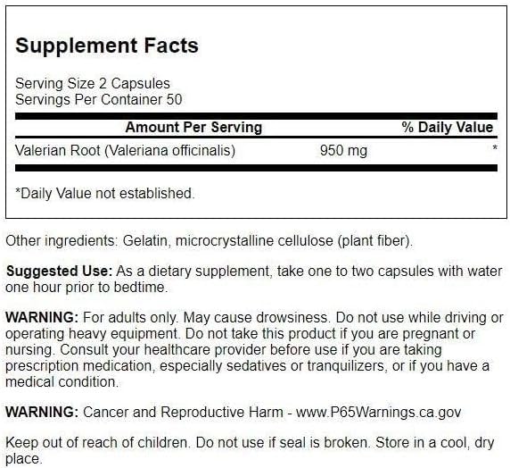 Swanson Valerian Root Capsule, 100 Capsules