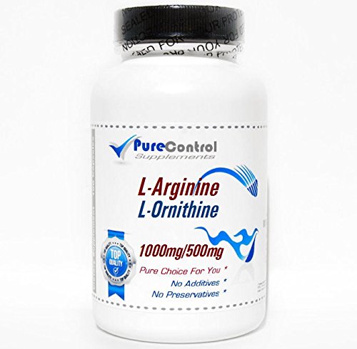PureControl Supplements L-Arginine and L-Ornithine 1000mg/500mg, 100 Capsules