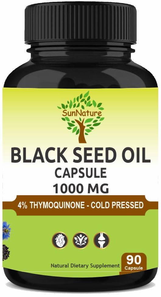 SunNature Black Seed Oil Capsules 1000 mg, 90 Capsules
